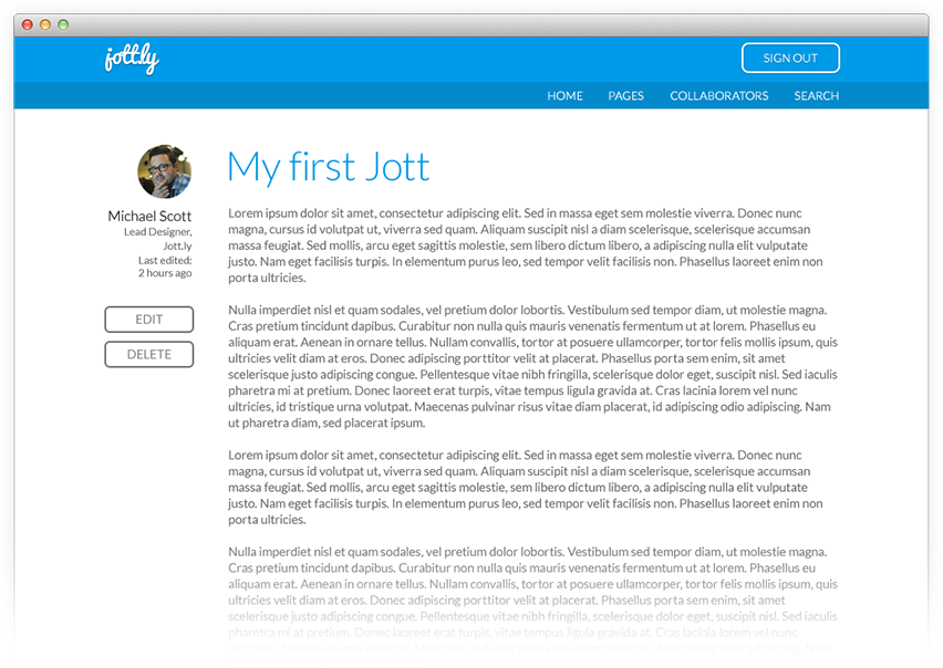 Jottly's Web Application